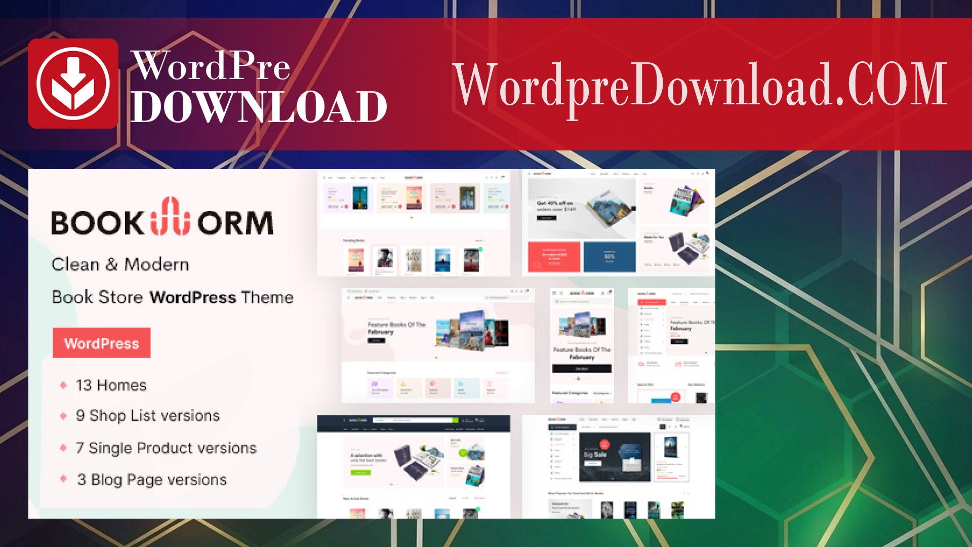 Bookworm – Bookstore & Bookshop WooCommerce Theme – WordpreDownload.COM