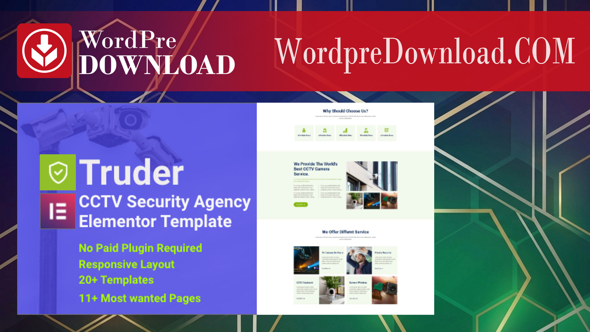 Truder – CCTV Security Service Elementor Template Kit – WordpreDownload.COM