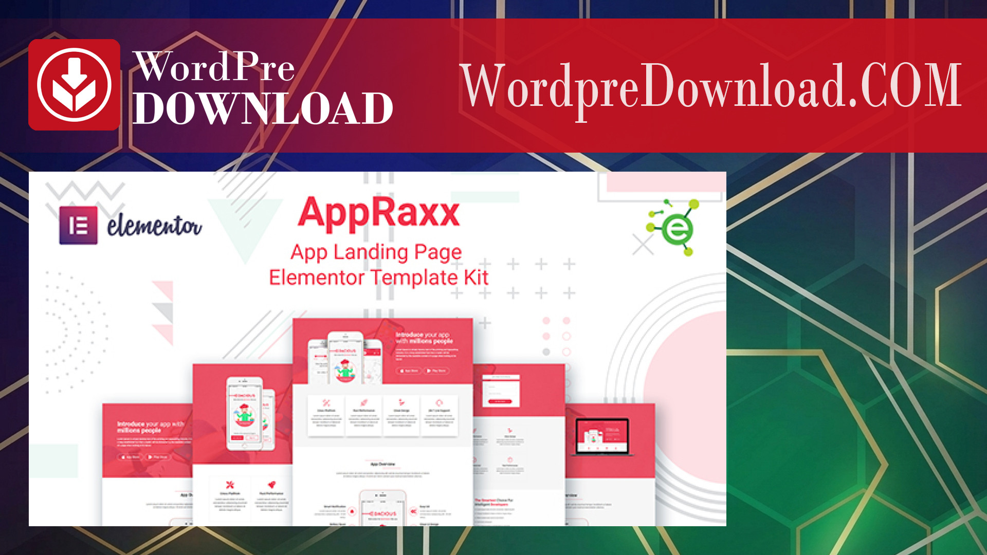 AppRaxx – App Landing Page Elementor Template Kit – Wordpredownload.com