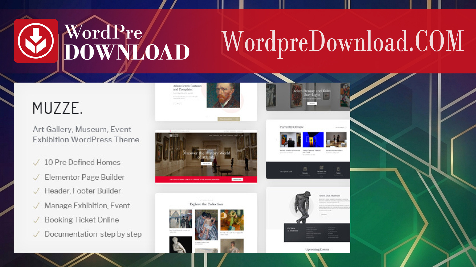 Muzze Museum Art Gallery Exhibition Theme – WordpreDownload.COM