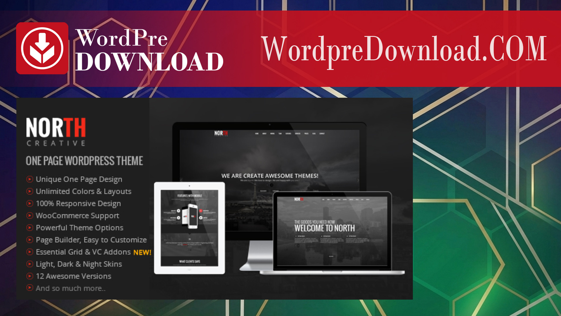 North – One Page Parallax WordPress Theme – WordpreDownload.COM