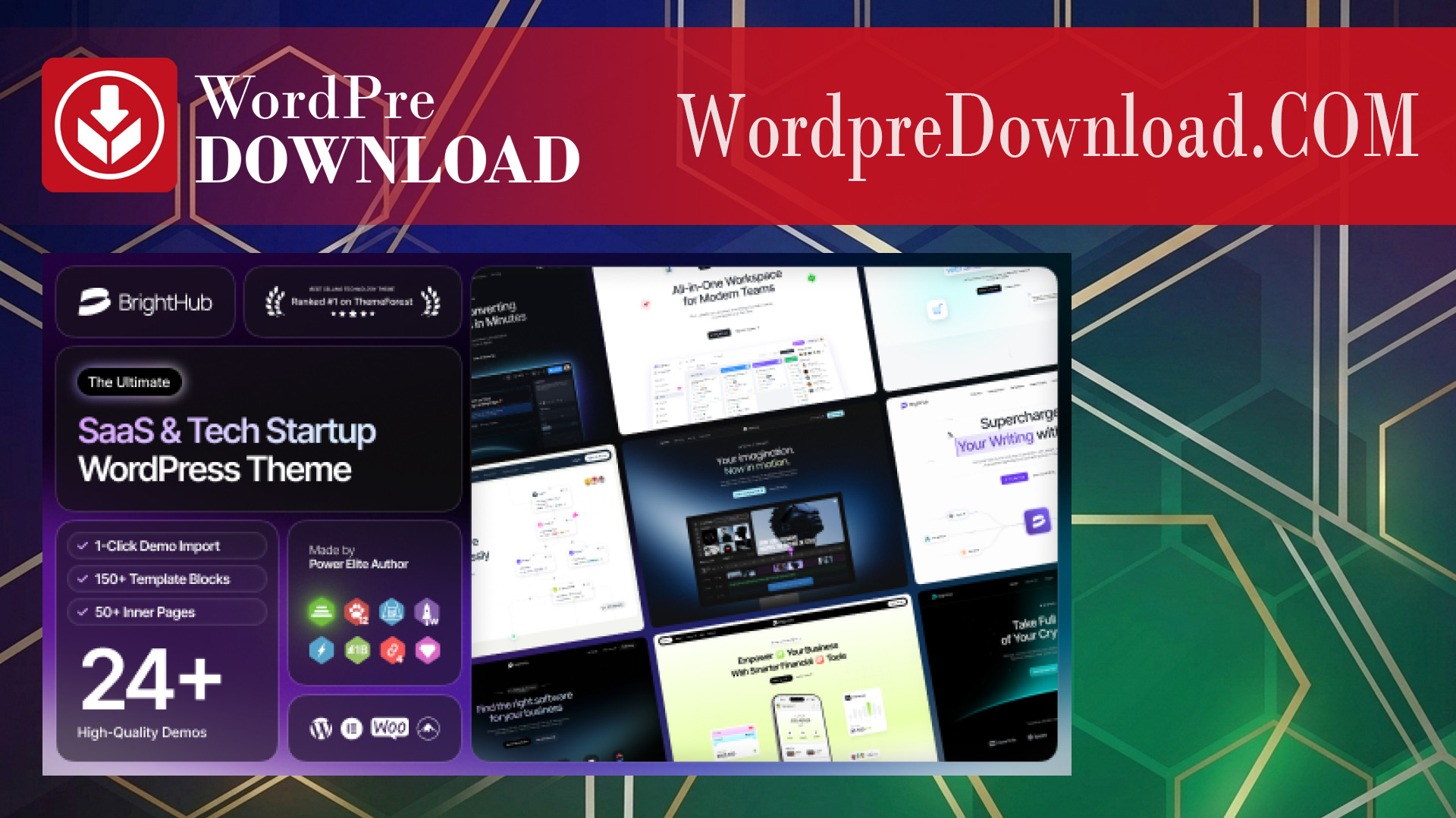 BrightHub – SaaS And Tech Startup WordPress Theme – WordpreDownload.COM