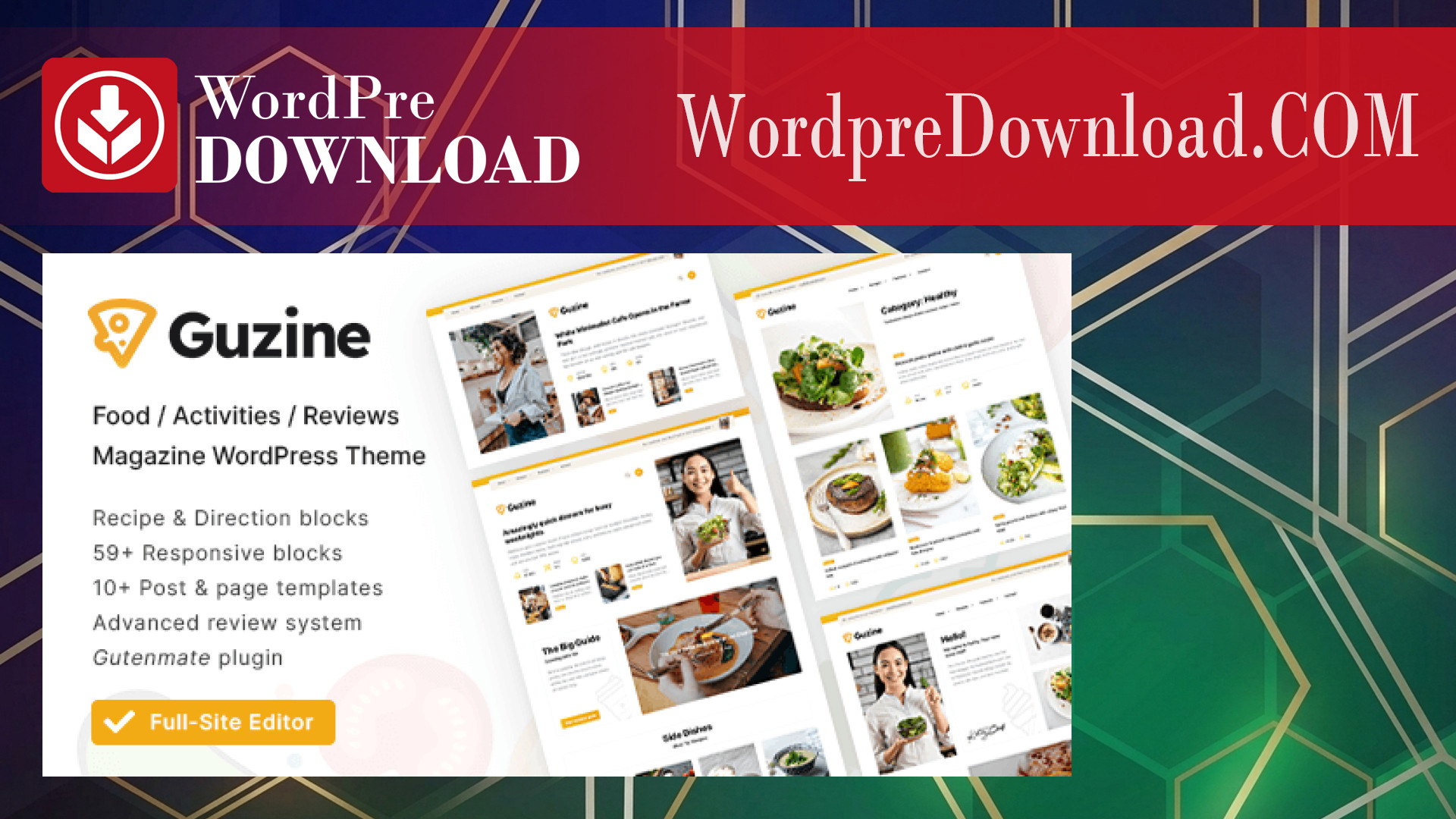 Guzine – Adsense Ready Magazine WordPress Theme for Food Blogging – WordpreDownload.COM