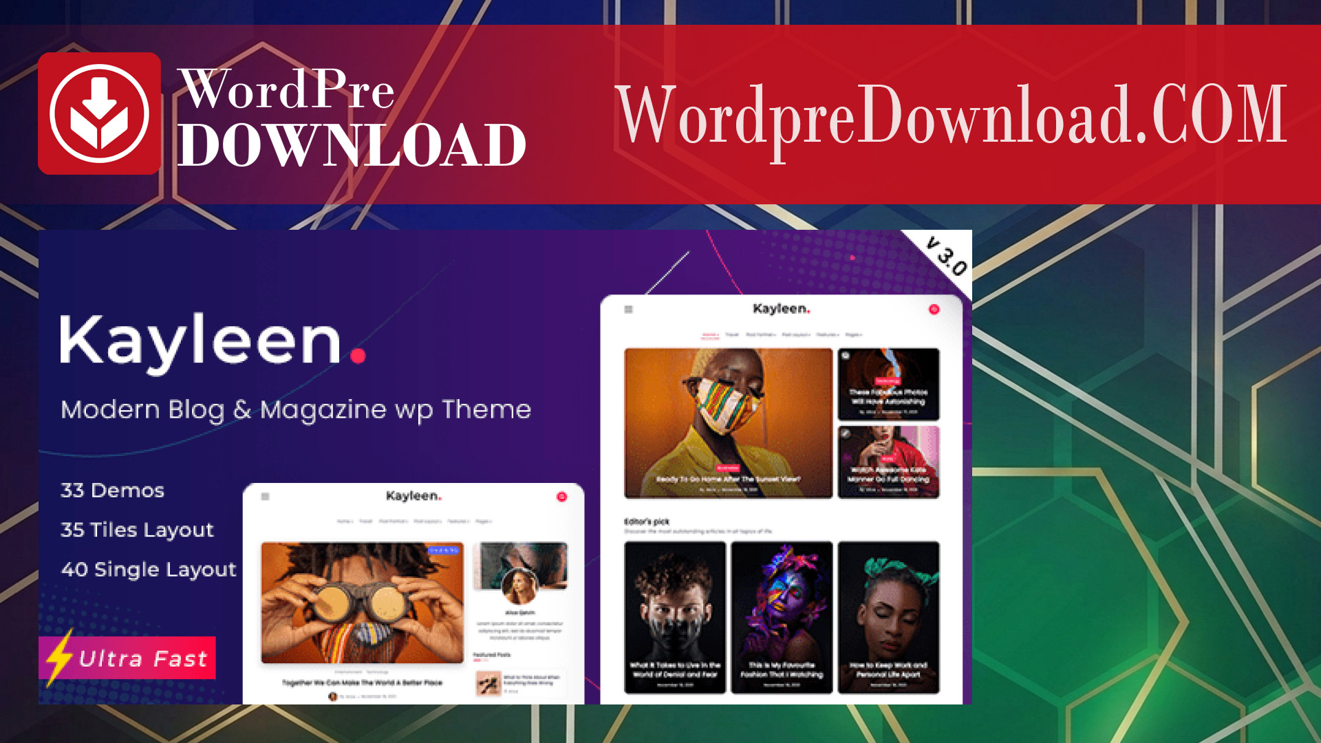 Kayleen | Blog and Magazine WordPress Theme – WordpreDownload.COM