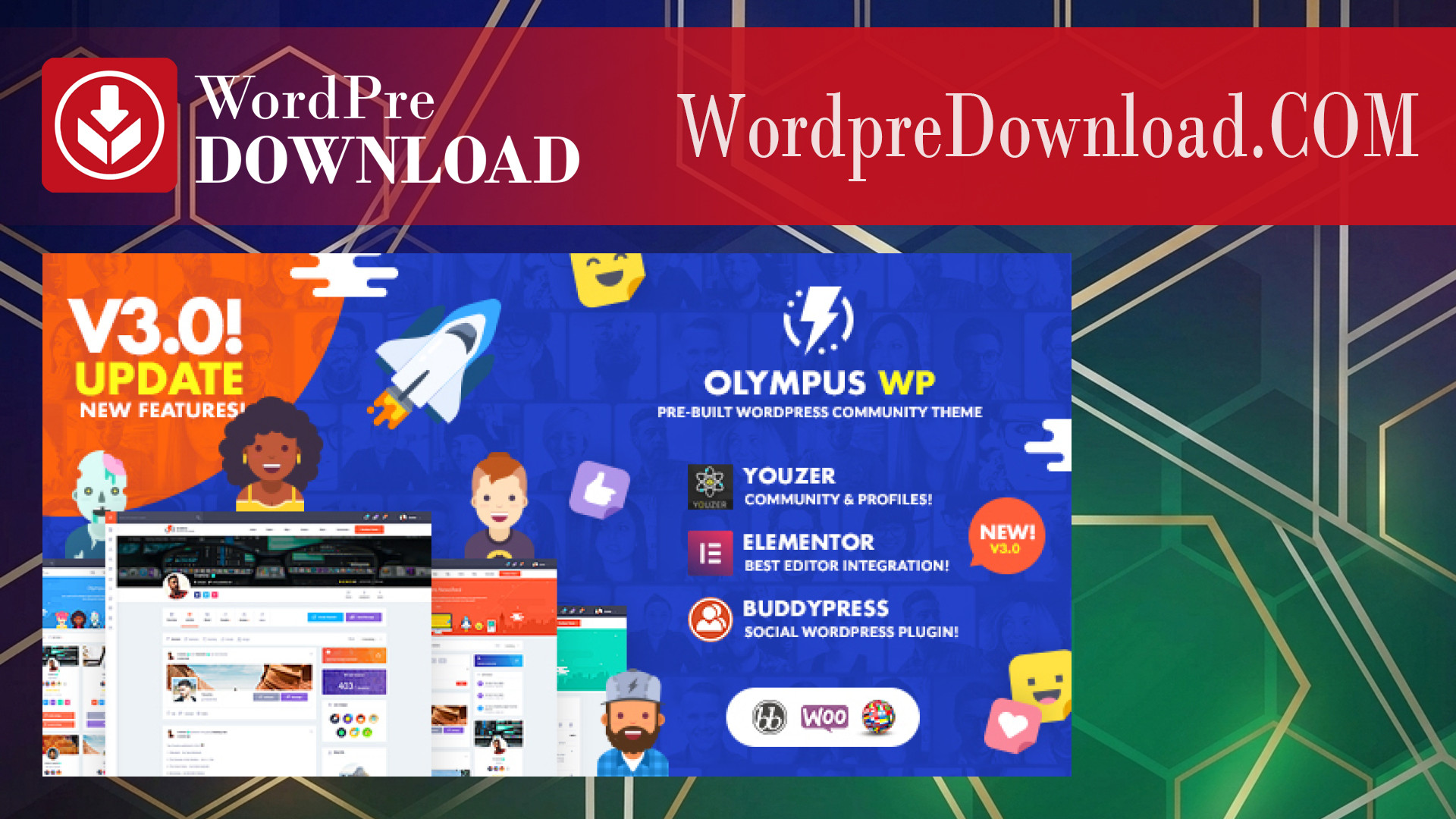 Olympus BuddyPress Theme Social Network – WordpreDownload.COM