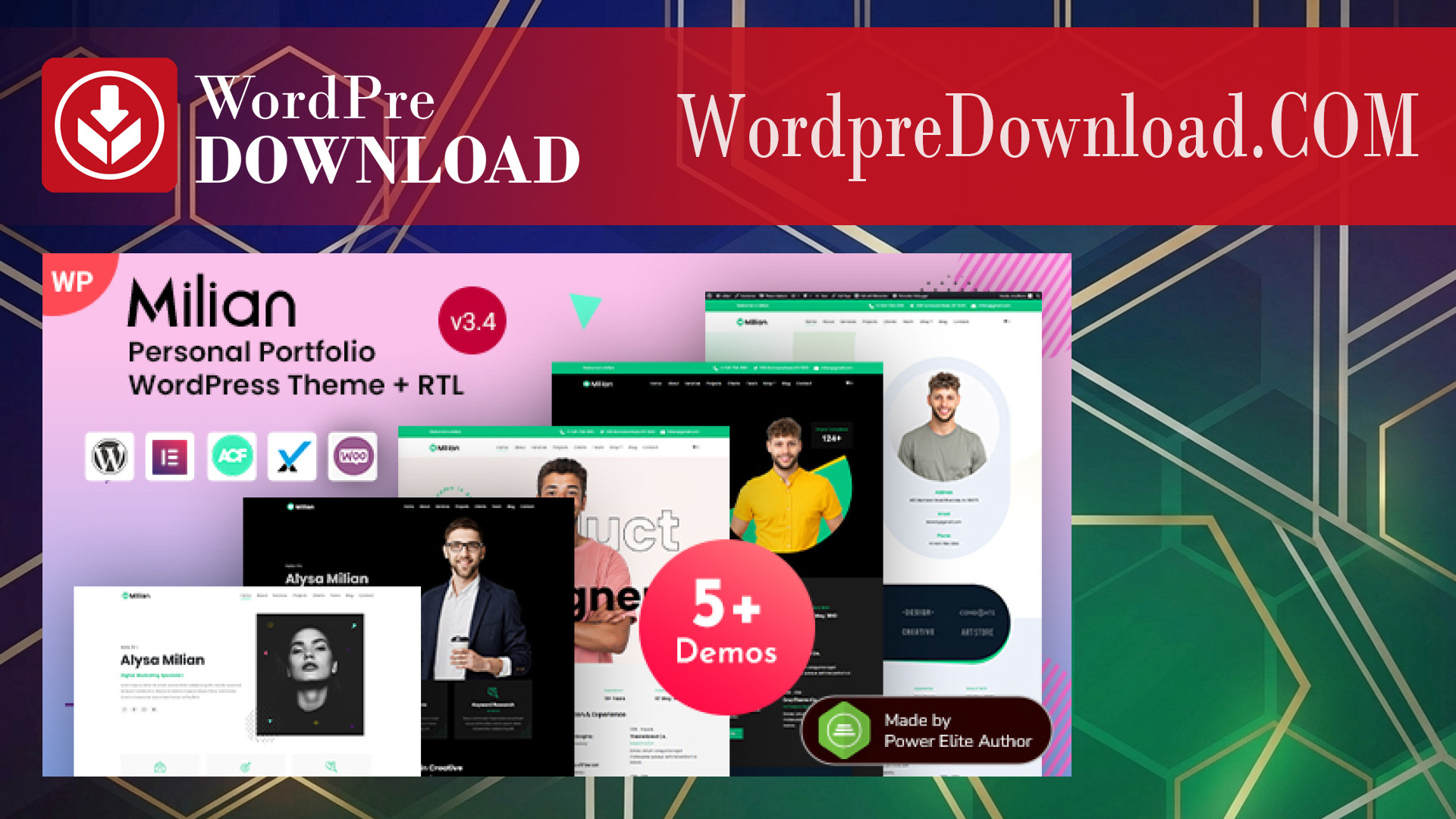 Milian – Personal Portfolio Elementor WordPress – WordpreDownload.COM