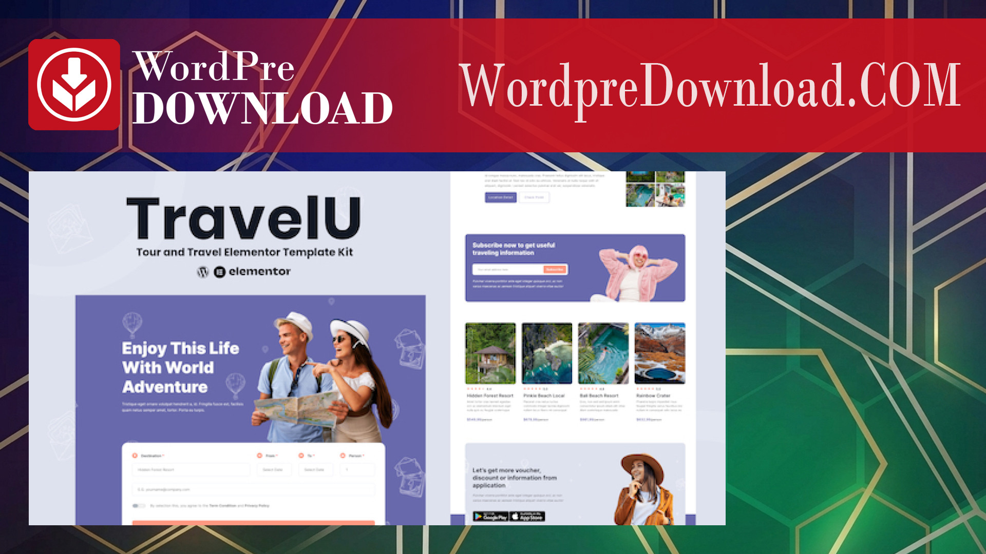 TravelU – Tour and Travel Elementor Template Kit – WordpreDownload.COM