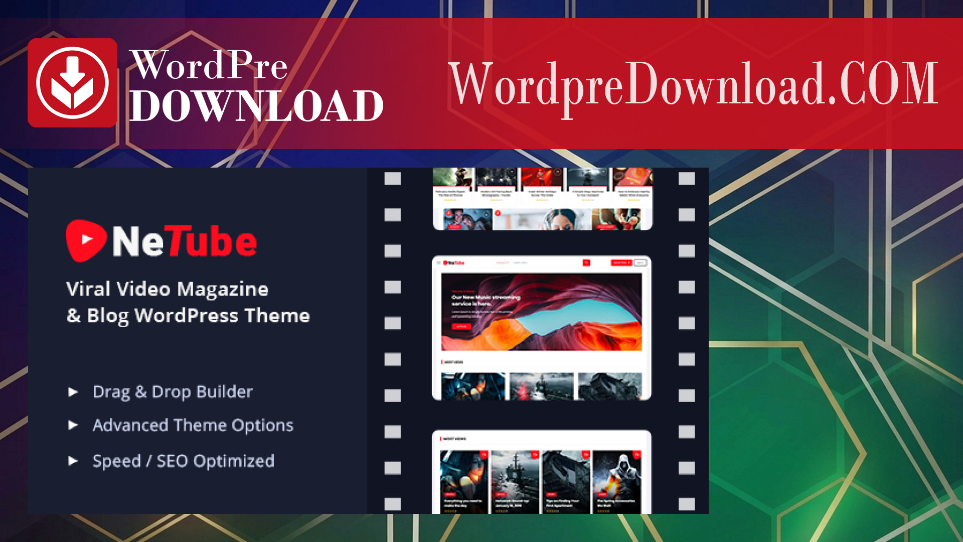 Netube – Viral Video Blog / Magazine WordPress Theme – WordpreDownload.COM