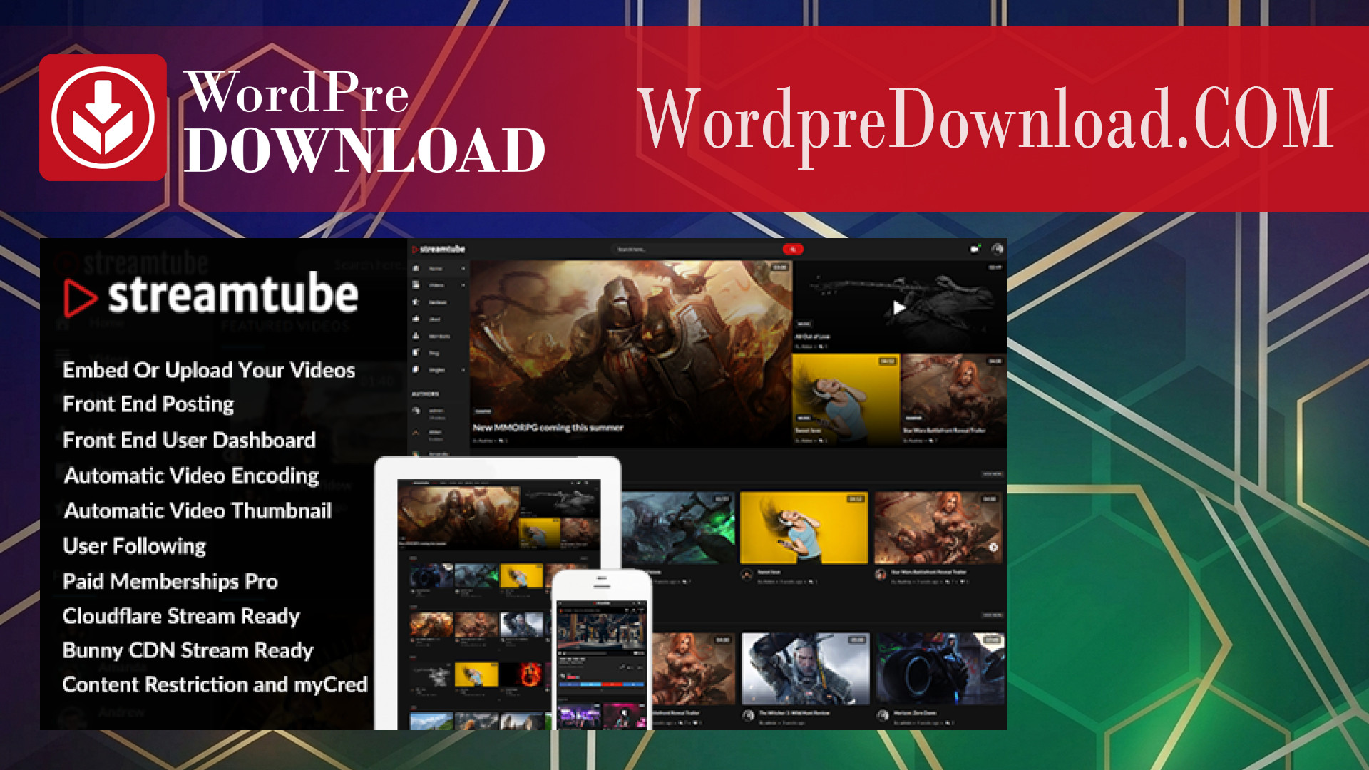 StreamTube – Video WordPress Theme – WordpreDownload.COM