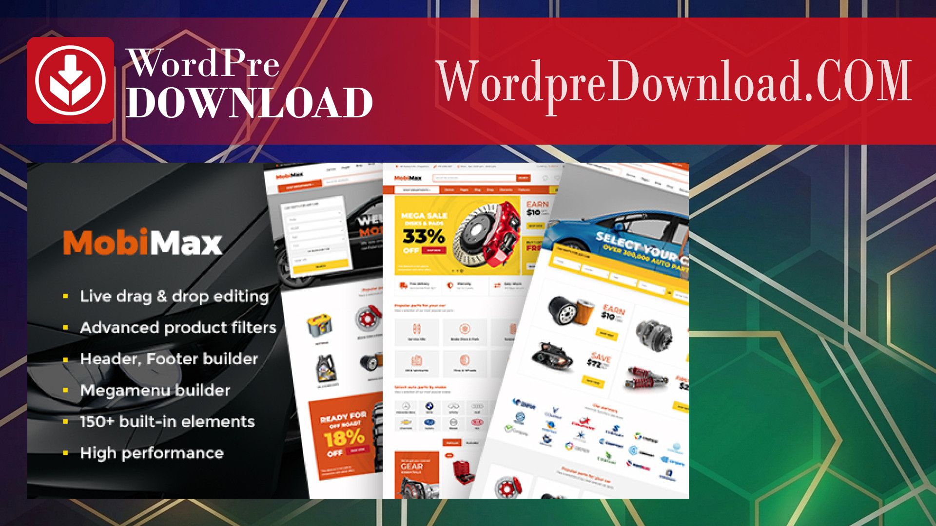 Mobimax – Auto Parts WordPress Theme + WooCommerce Shop – WordpreDownload.COM