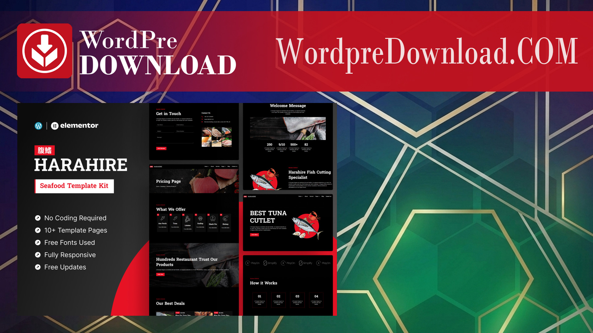 Harahire – Seafood Elementor Pro Template Kit – Wordpredownload.com