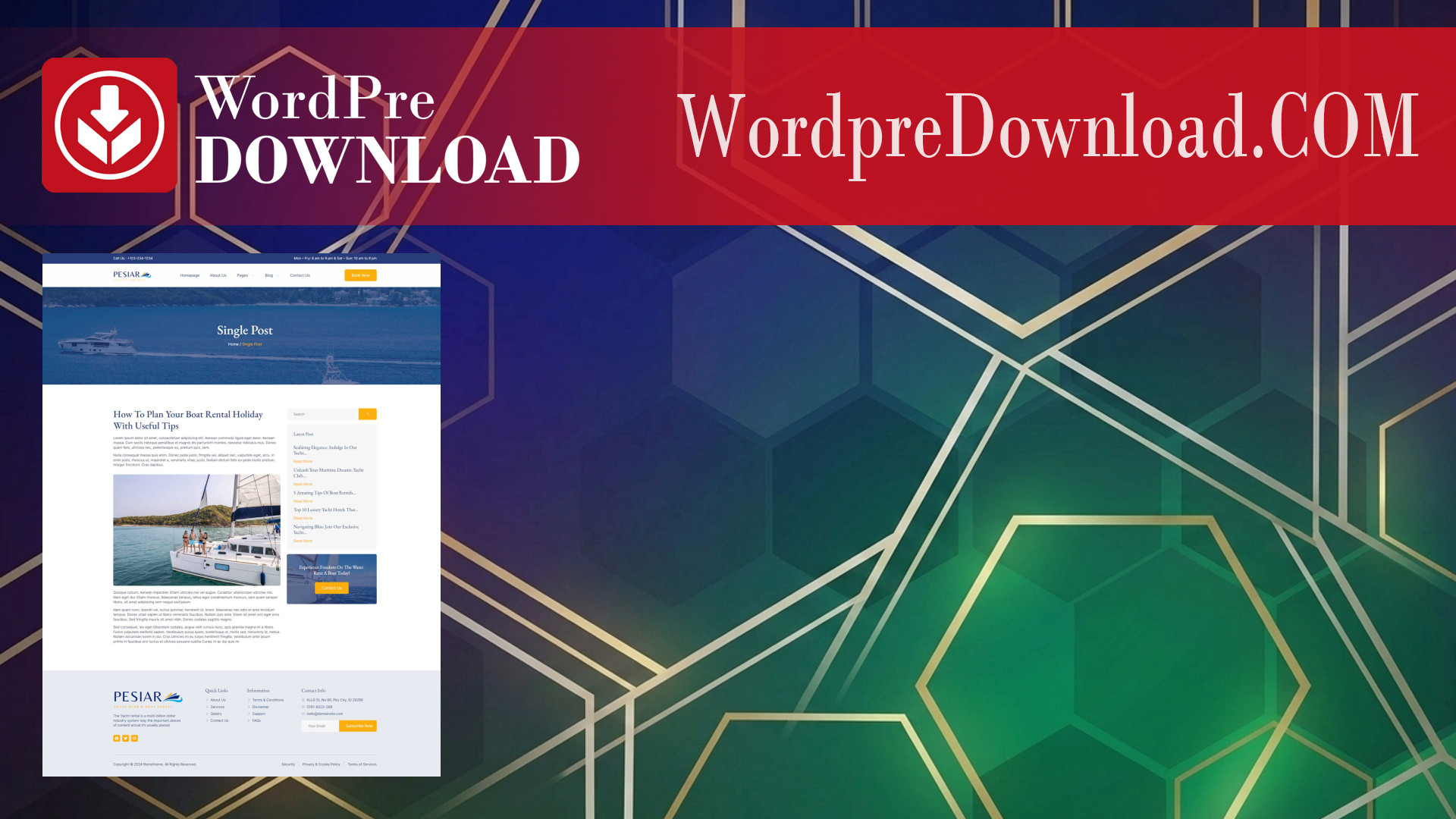 Pesiar – Yacht Club and Boat Rental Elementor Template Kit – WordpreDownload.COM