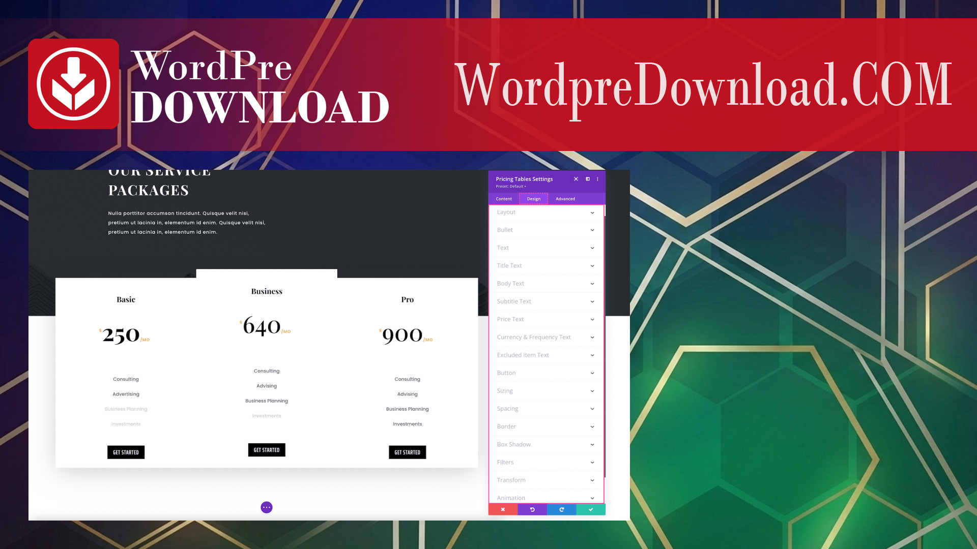 Advanced Pricing Table For Divi – WordpreDownload.COM