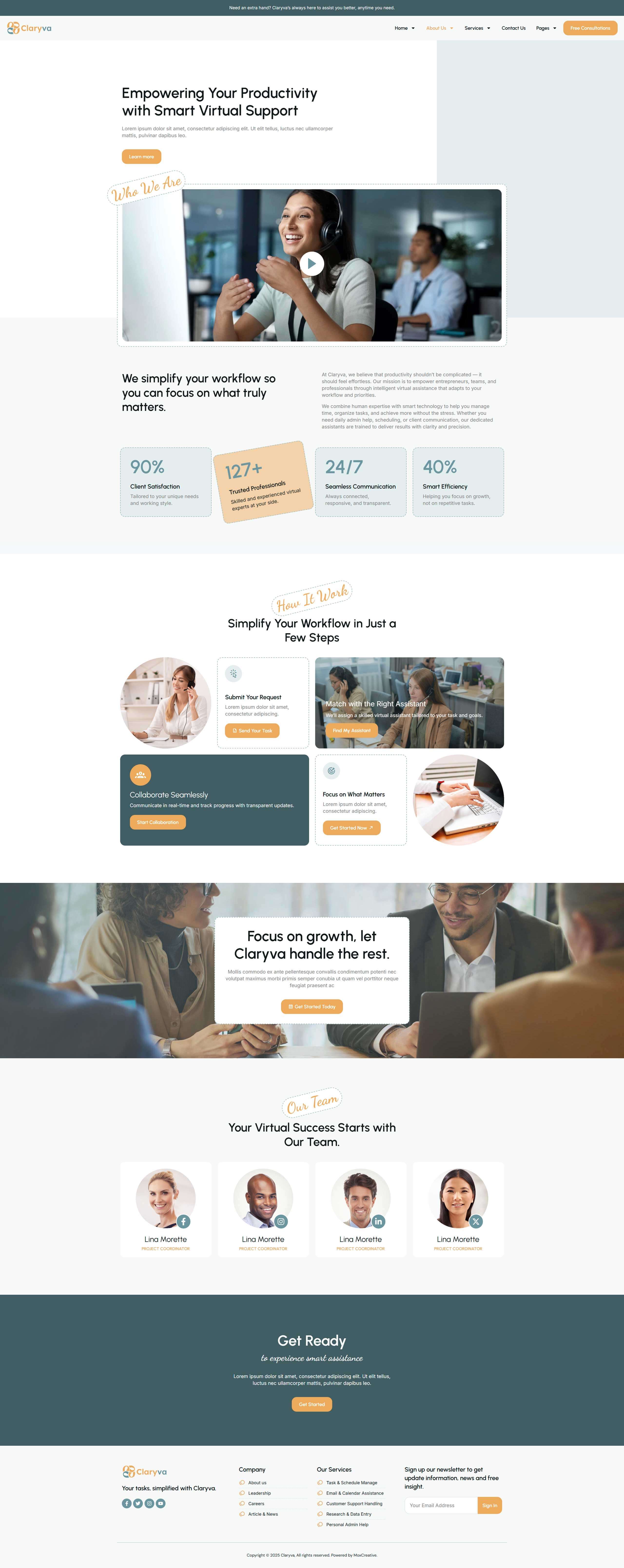 Claryva – Virtual Assistant Elementor Template Kit – Wordpredownload.com