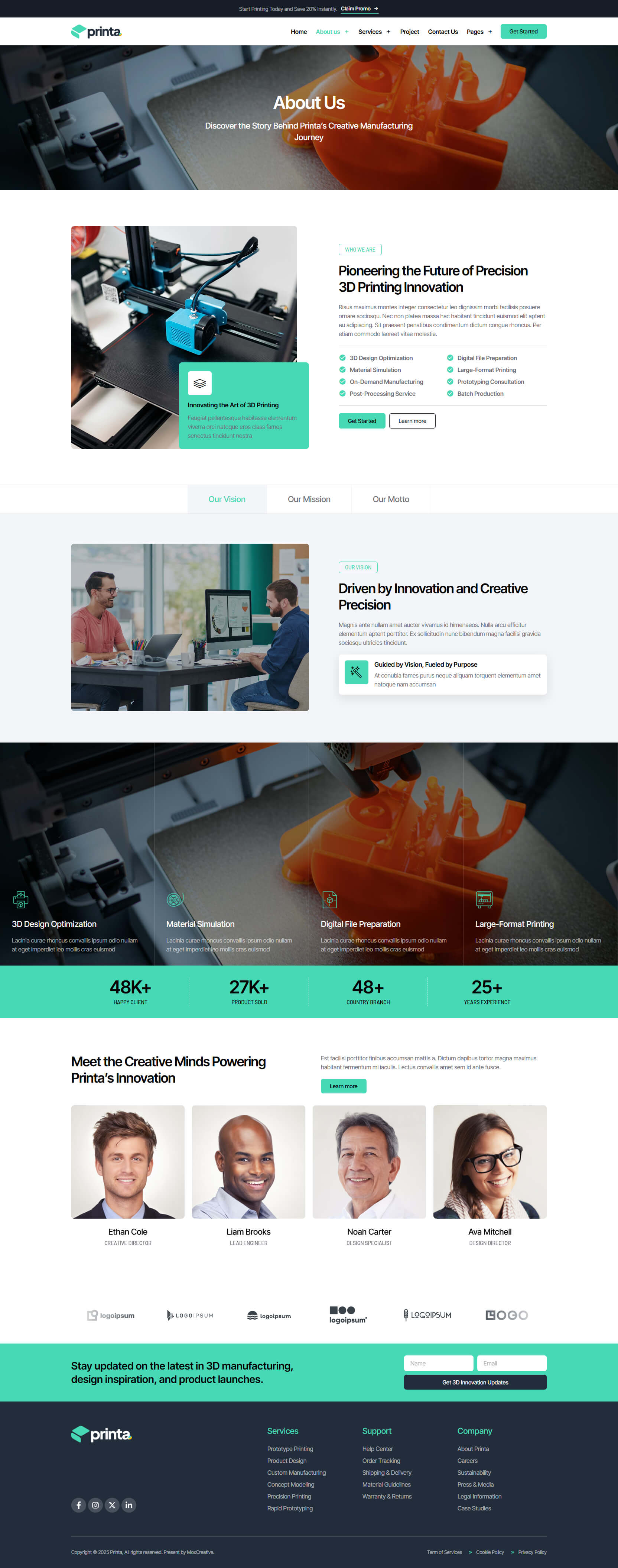Printa – 3D Printing and Manufacturing Elementor Pro Template Kit – WordpreDownload.COM