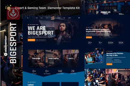 Bigesport – Esport and Gaming Team Elementor Template Kit – Wordpredownload.com