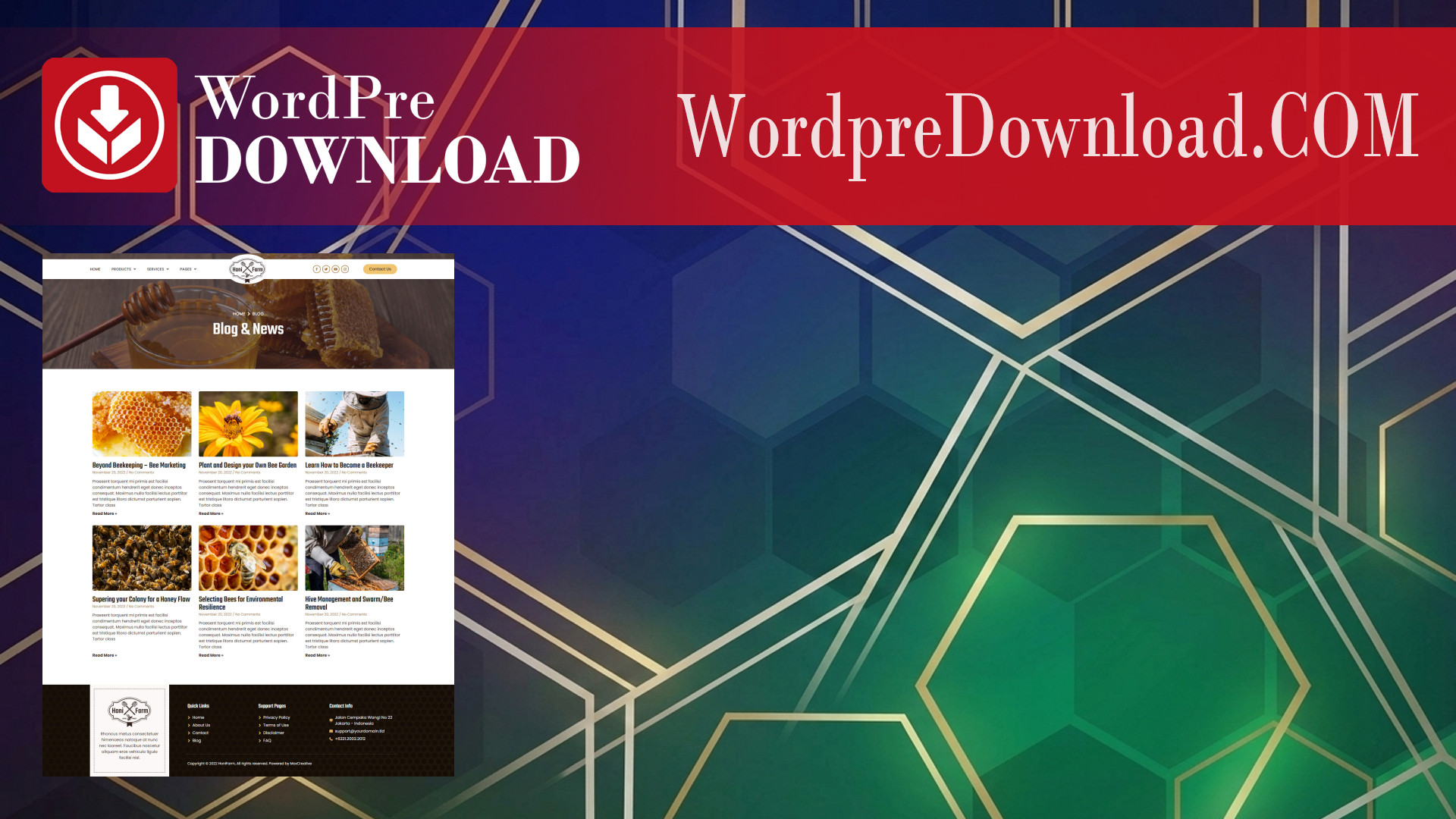 HoniFarm – Honey Bee Farm Elementor Template Kit – WordpreDownload.COM