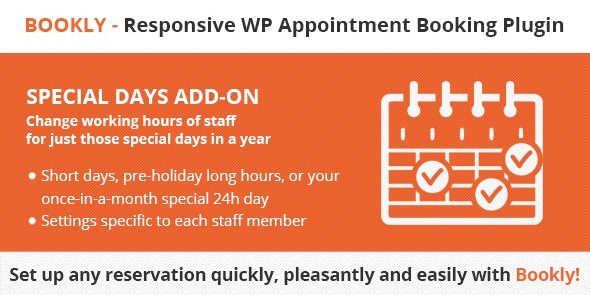 Bookly Special Days Add-on – WordpreDownload.COM