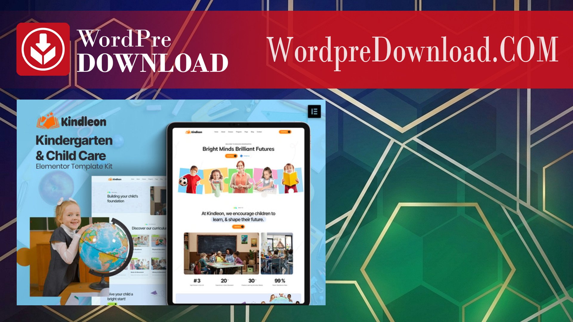 Kindleon – Kindergarten and Child Care Elementor Template Kit – WordpreDownload.COM
