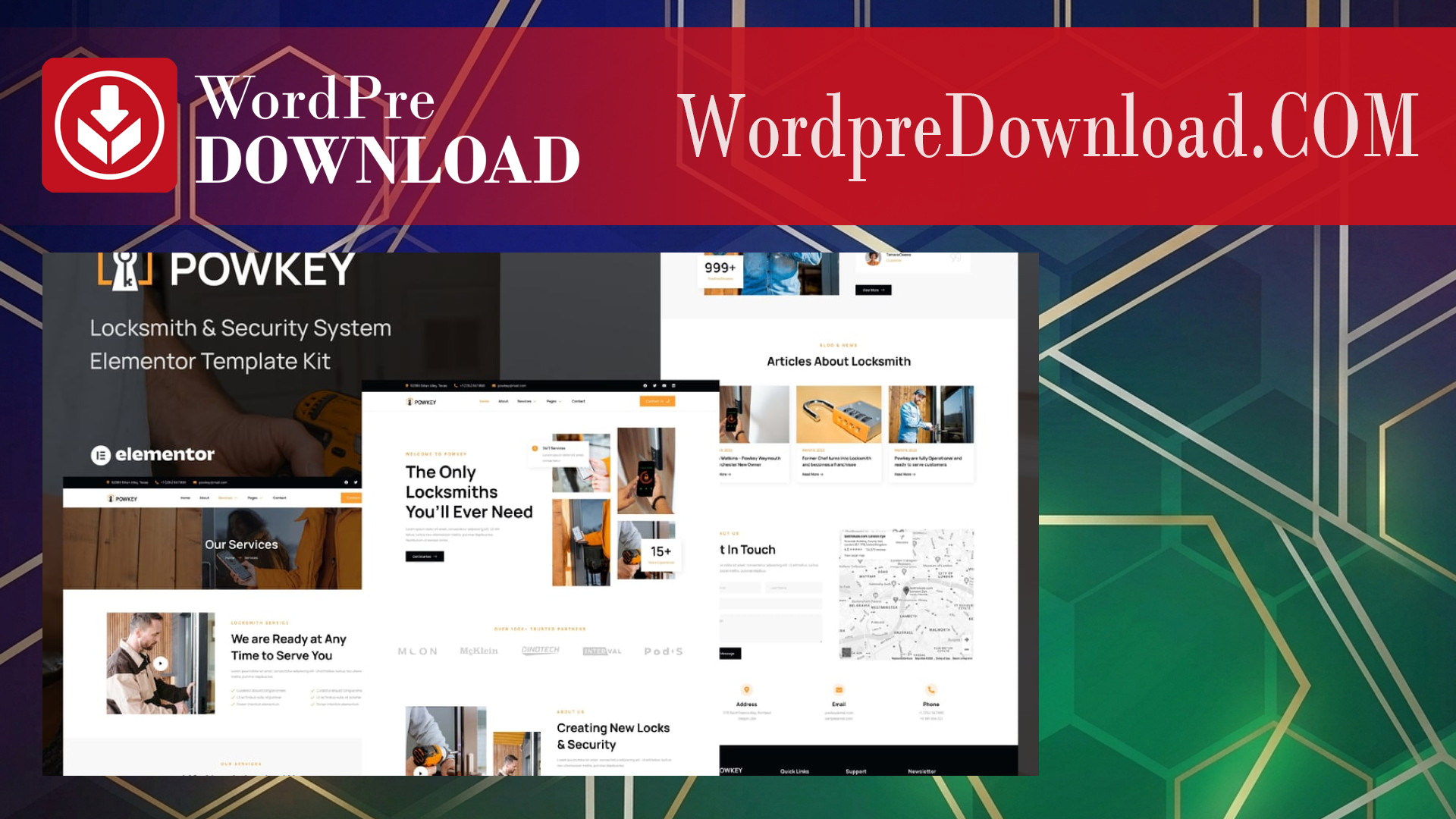 Powkey – Locksmith & Security System Elementor Template Kit – WordpreDownload.COM