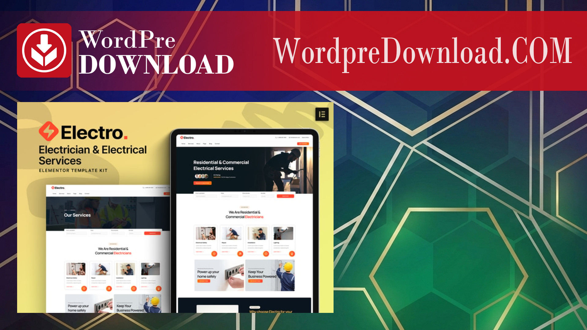 Electre – Electrician and Electrical Services Elementor Template Kit – WordpreDownload.COM