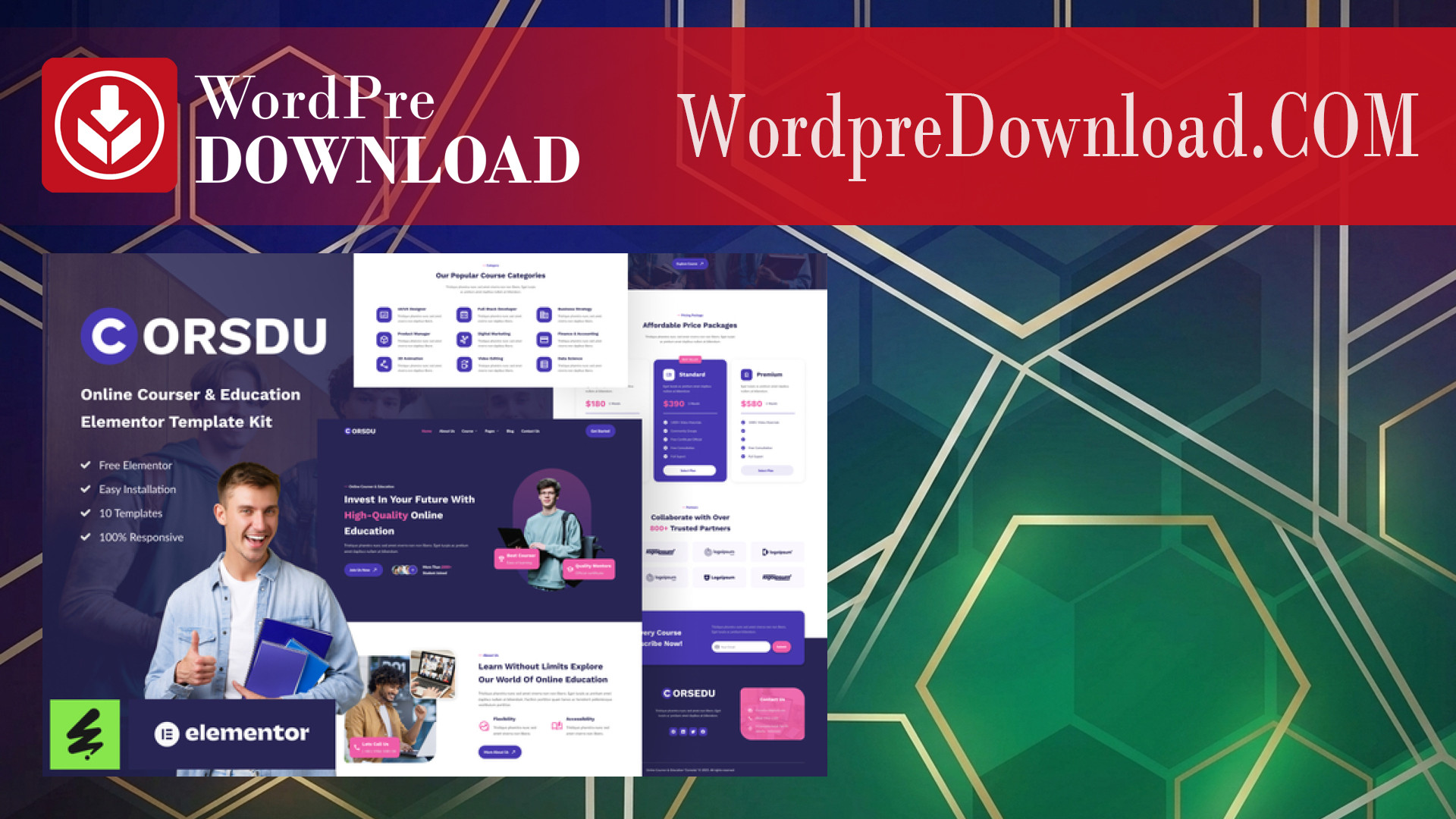 Corsdu – Online Courses and Education Elementor Template Kit – WordpreDownload.COM