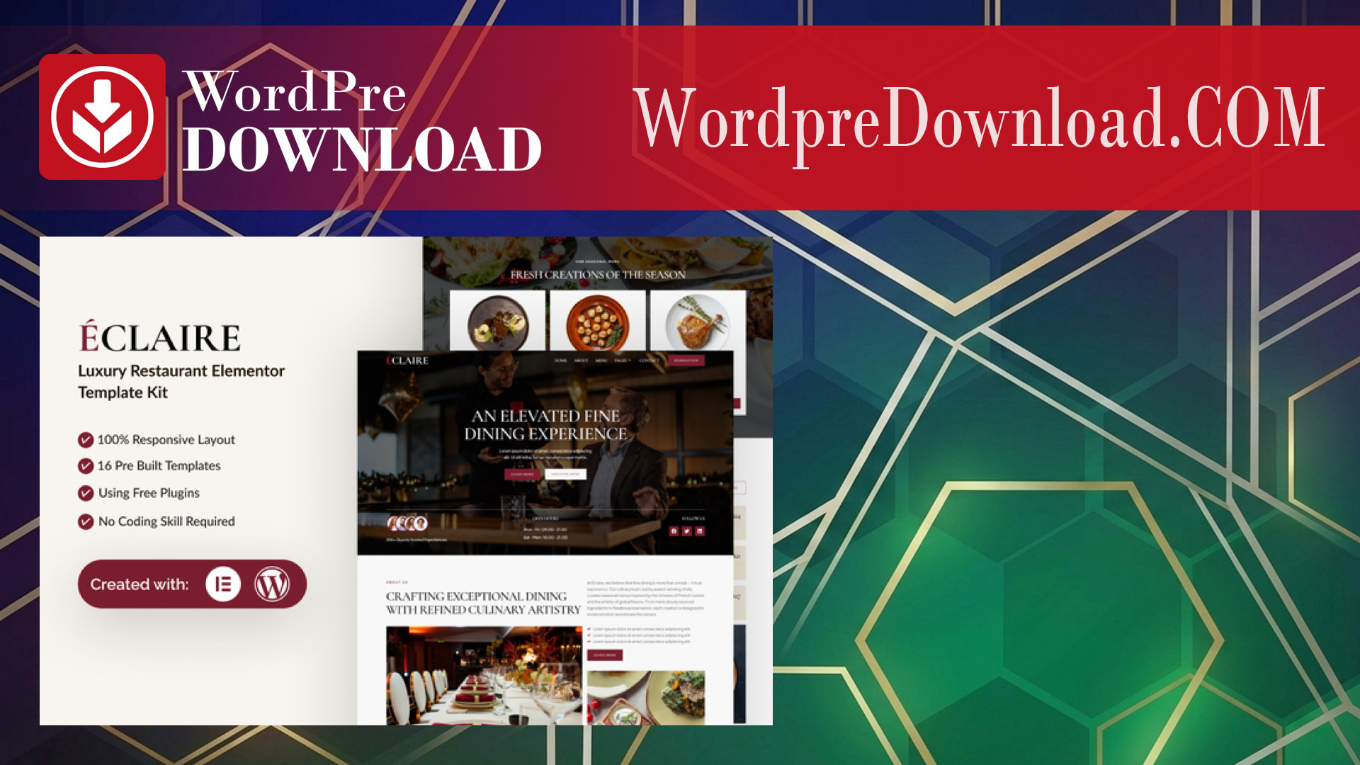 Eclaire – Luxury Restaurant Elementor Template Kit – WordpreDownload.COM