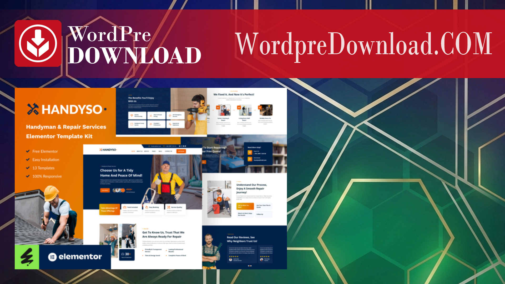 Handyso – Handyman and Repair Service Elementor Template Kit – WordpreDownload.COM