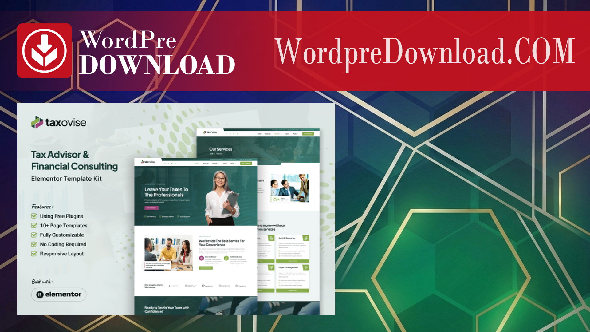 Taxovise – Tax Advisor and Financial Consulting Elementor Template Kit – WordpreDownload.COM