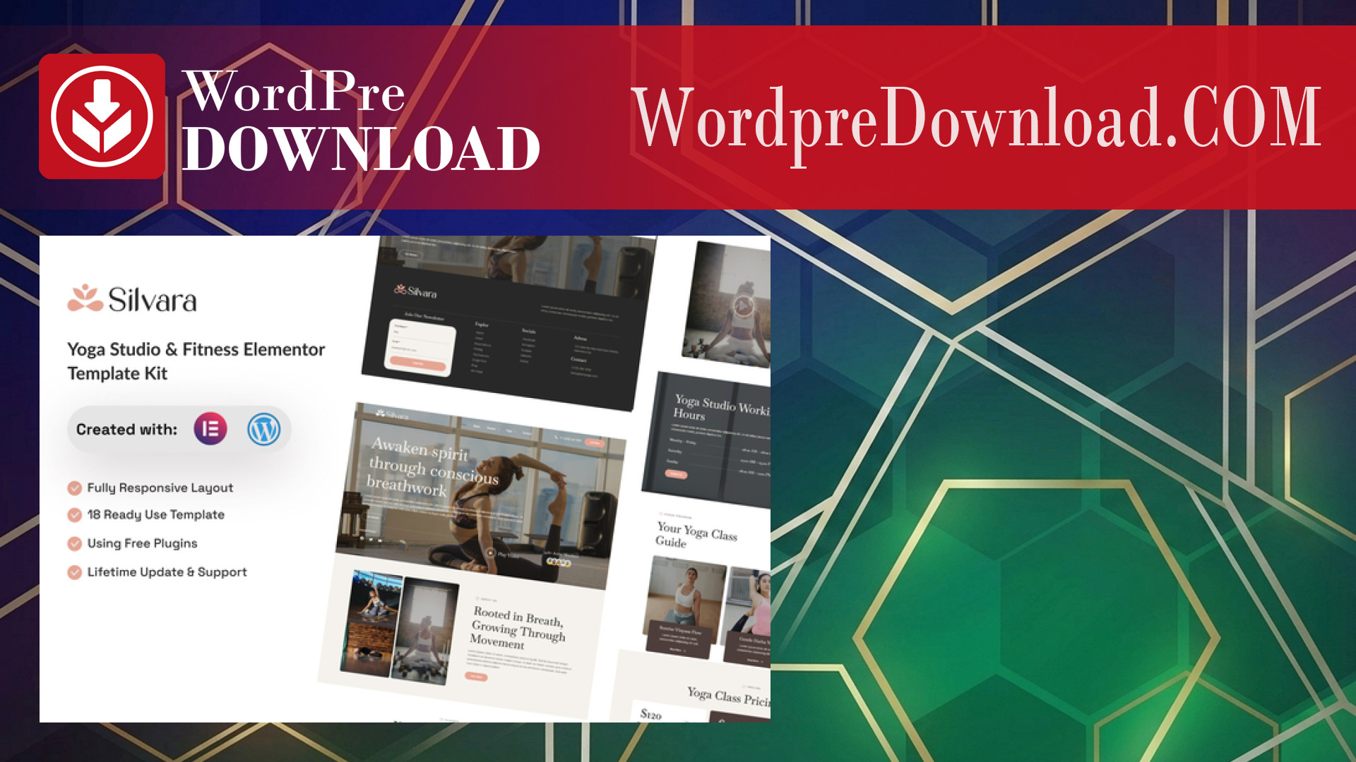 Silvara – Yoga Studio and Fitness Elementor Template Kit – WordpreDownload.COM