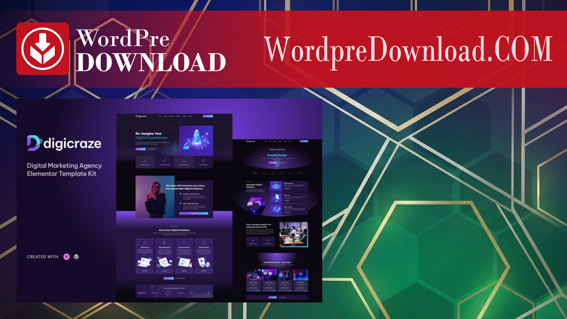 Digicraze – Digital Marketing Agency Elementor Pro Template Kit – WordpreDownload.COM
