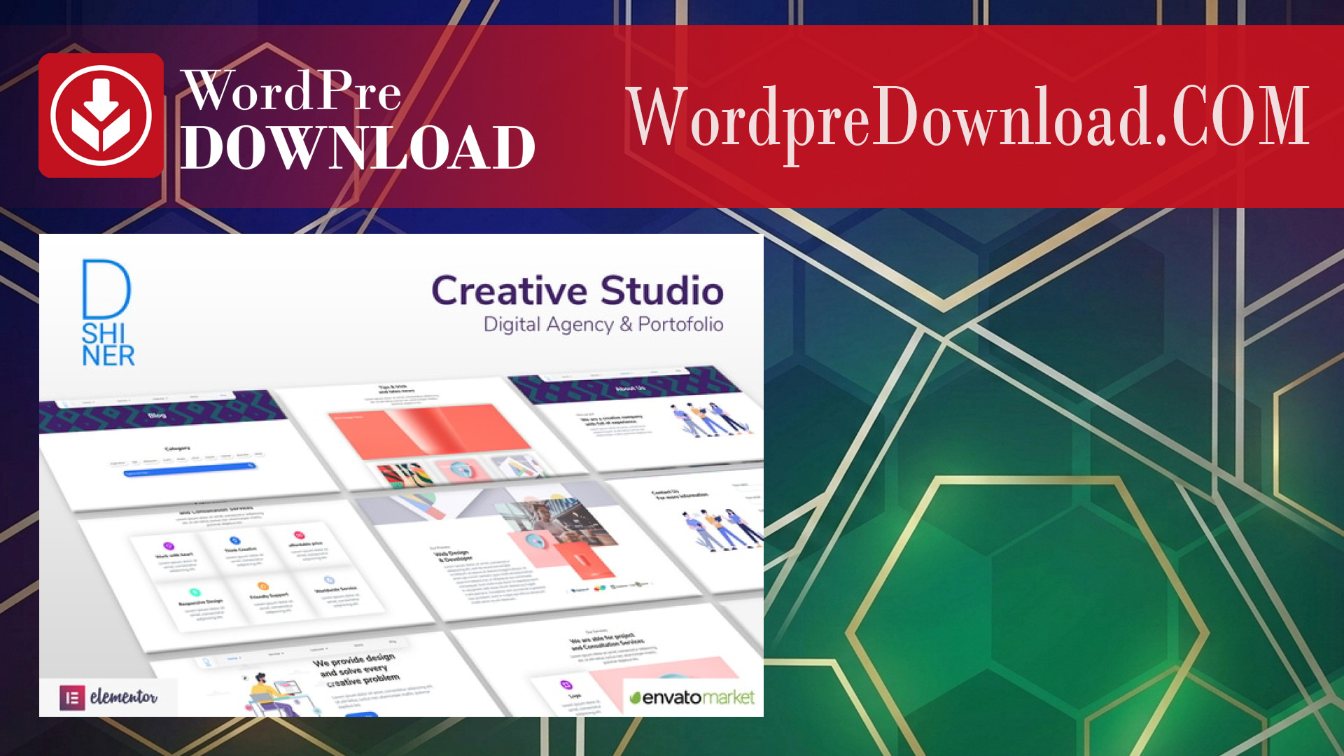 D’Shiner Creative Studio and Digital Agency Elementor Template Kit – Wordpredownload.com