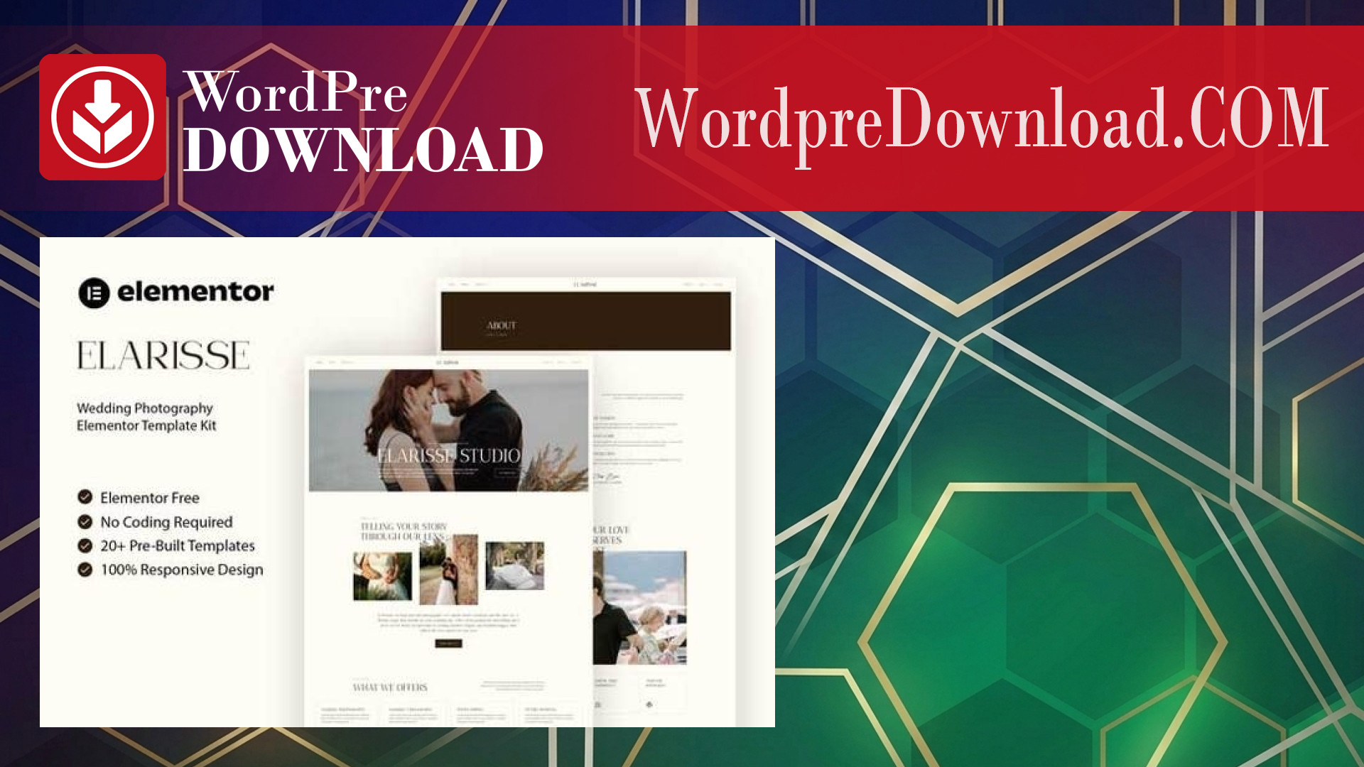 Elarisse – Wedding Photography Elementor Template Kit – WordpreDownload.COM