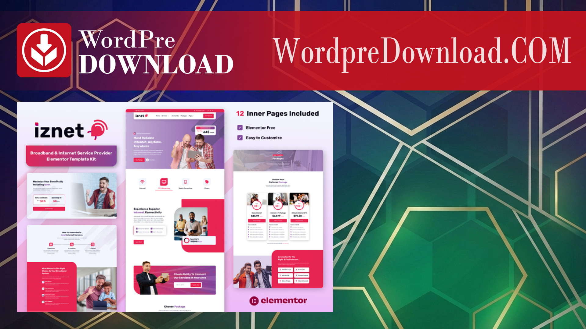 iZnet – Broadband and Internet Service Provider Elementor Template Kit – WordpreDownload.COM