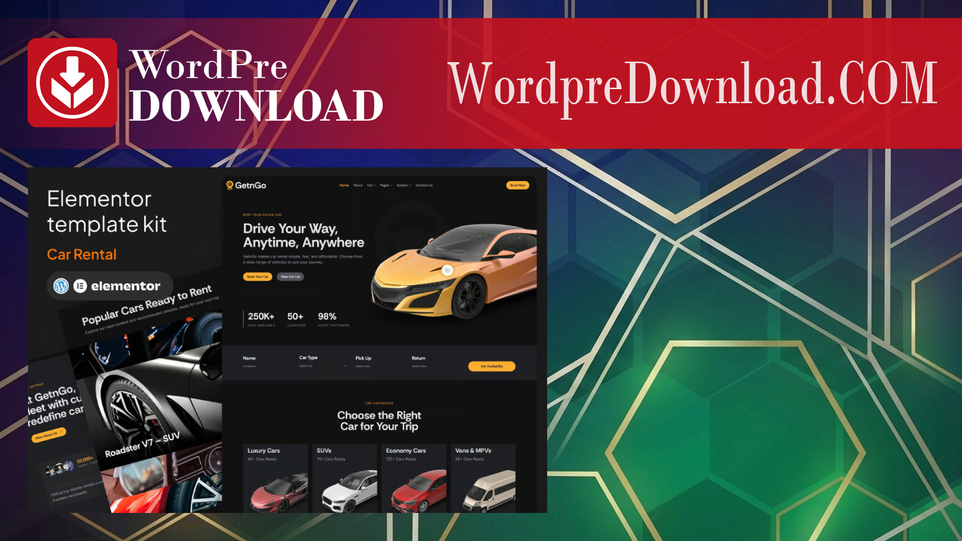 GetnGo – Car Rental Elementor Template Kit – WordpreDownload.COM