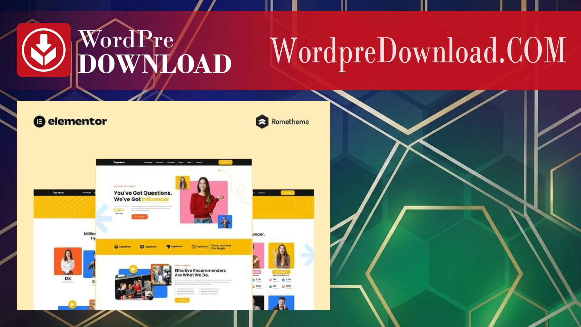 Hypebeat – Influencer Marketing Agency Elementor Pro Full Site Template Kit – WordpreDownload.COM