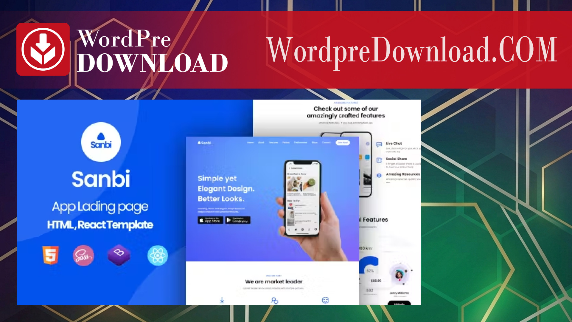 Sanbi – App Landing Page WordPress Theme – WordpreDownload.COM