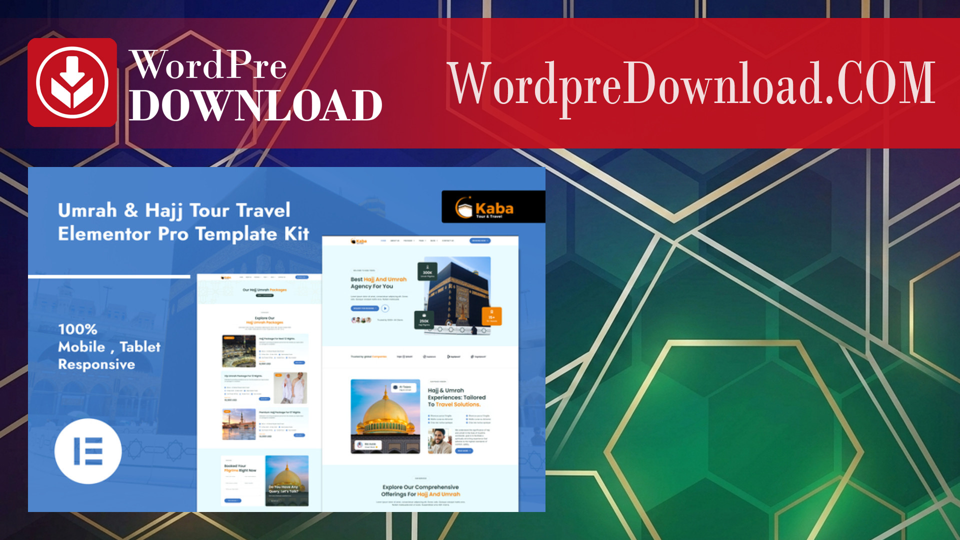 Kaba – Umrah and Hajj Tour Travel Elementor Pro Template Kit – WordpreDownload.COM
