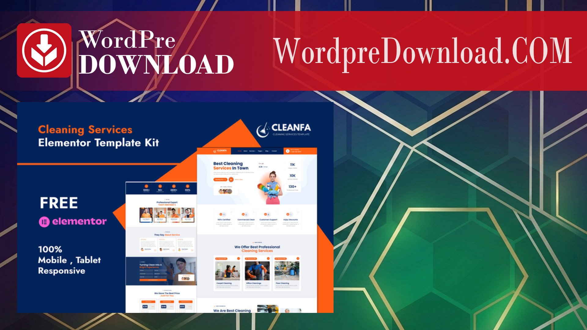 Cleanfa – Cleaning Services Elementor Template Kit – WordpreDownload.COM