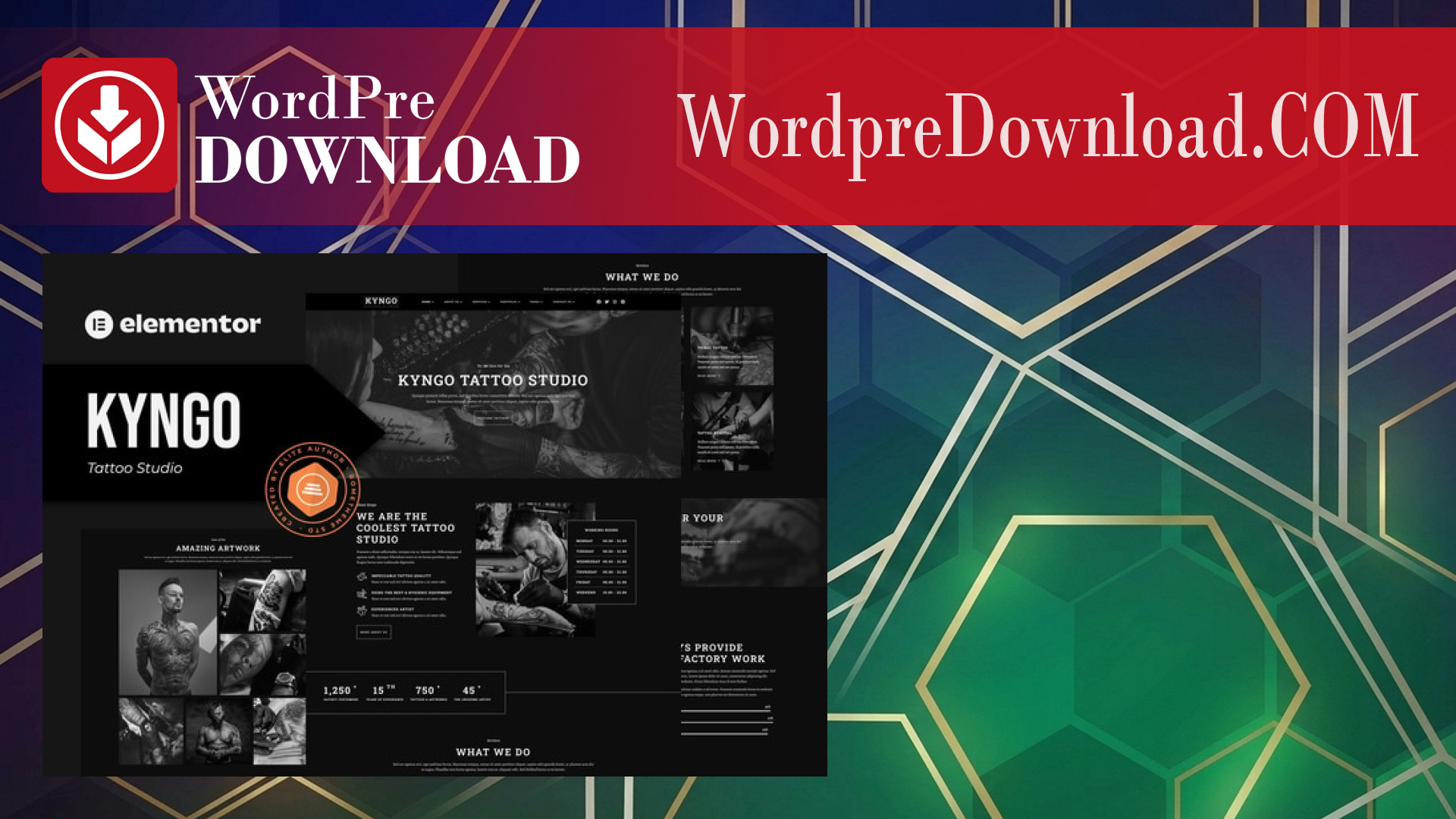 Kyngo – Tattoo Studio Elementor Template Kit – Wordpredownload.com