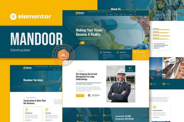 Mandoor – Construction Elementor Pro Template Kit – Wordpredownload.com
