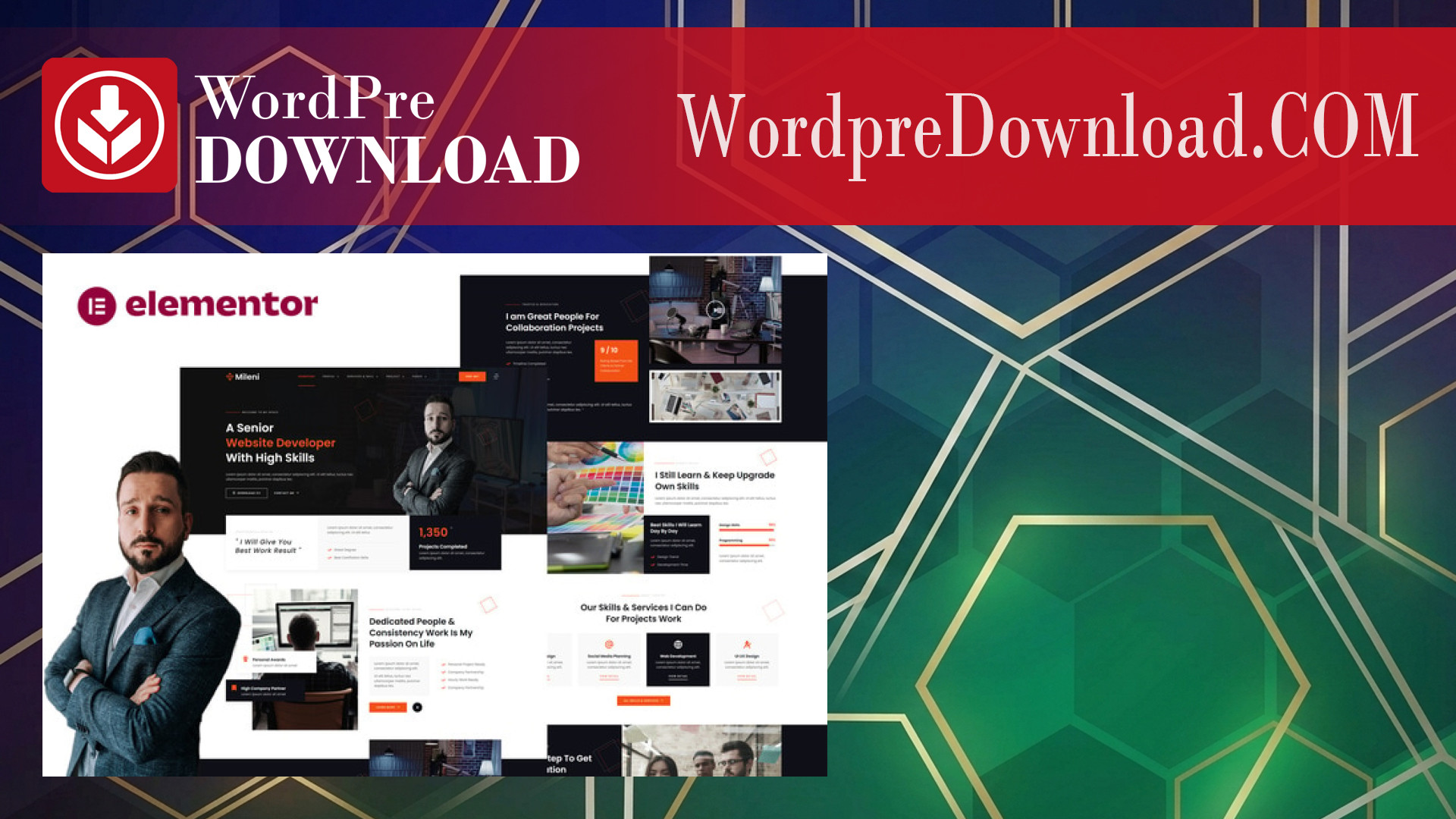 Mileni – Personal Freelancer and Portfolio Showcase Elementor Pro Template Kit – WordpreDownload.COM