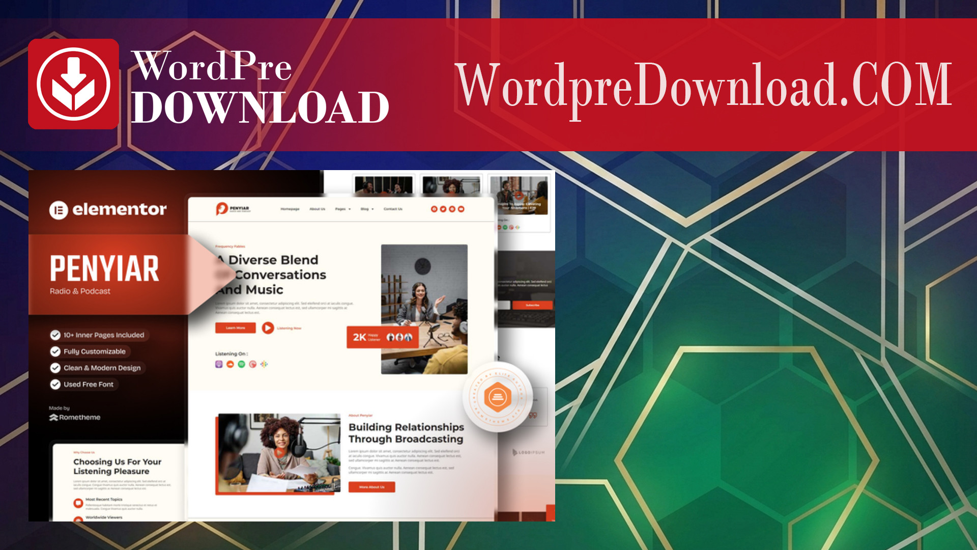 Penyiar – Radio and Podcast Elementor Template Kit – WordpreDownload.COM