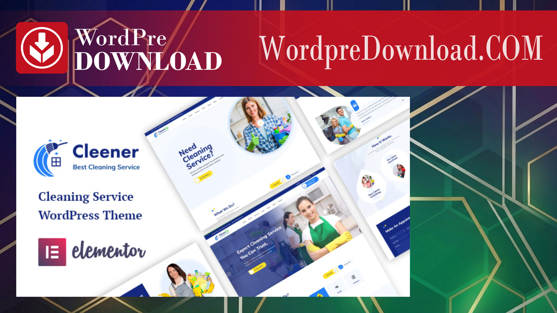Cleener – Cleaning Services WordPress Theme – WordpreDownload.COM