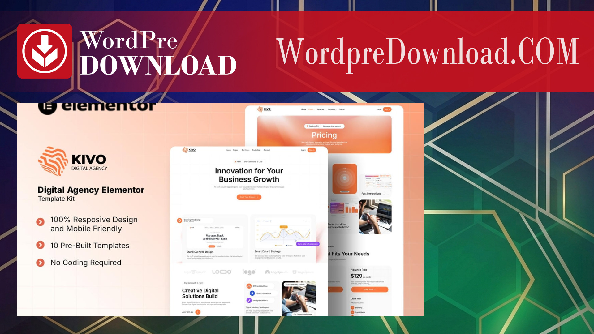 Kivo – Digital Agency Elementor Template Kit – WordpreDownload.COM