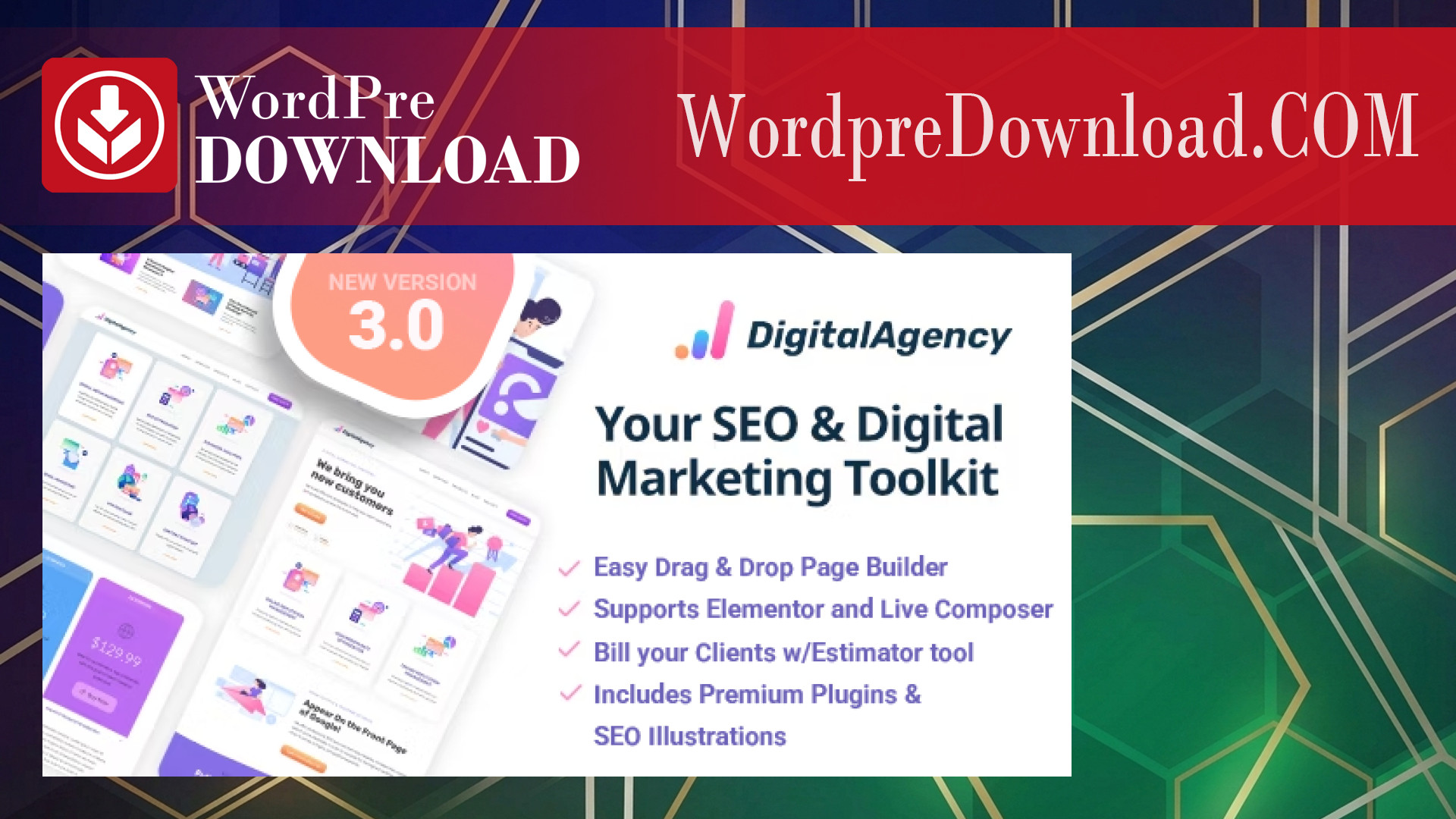 SEO WP: Digital Marketing Agency & Social Media Company Theme – WordpreDownload.COM