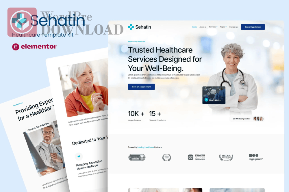 Sehatin – Health Care Service Elementor Template Kit – WordpreDownload.COM
