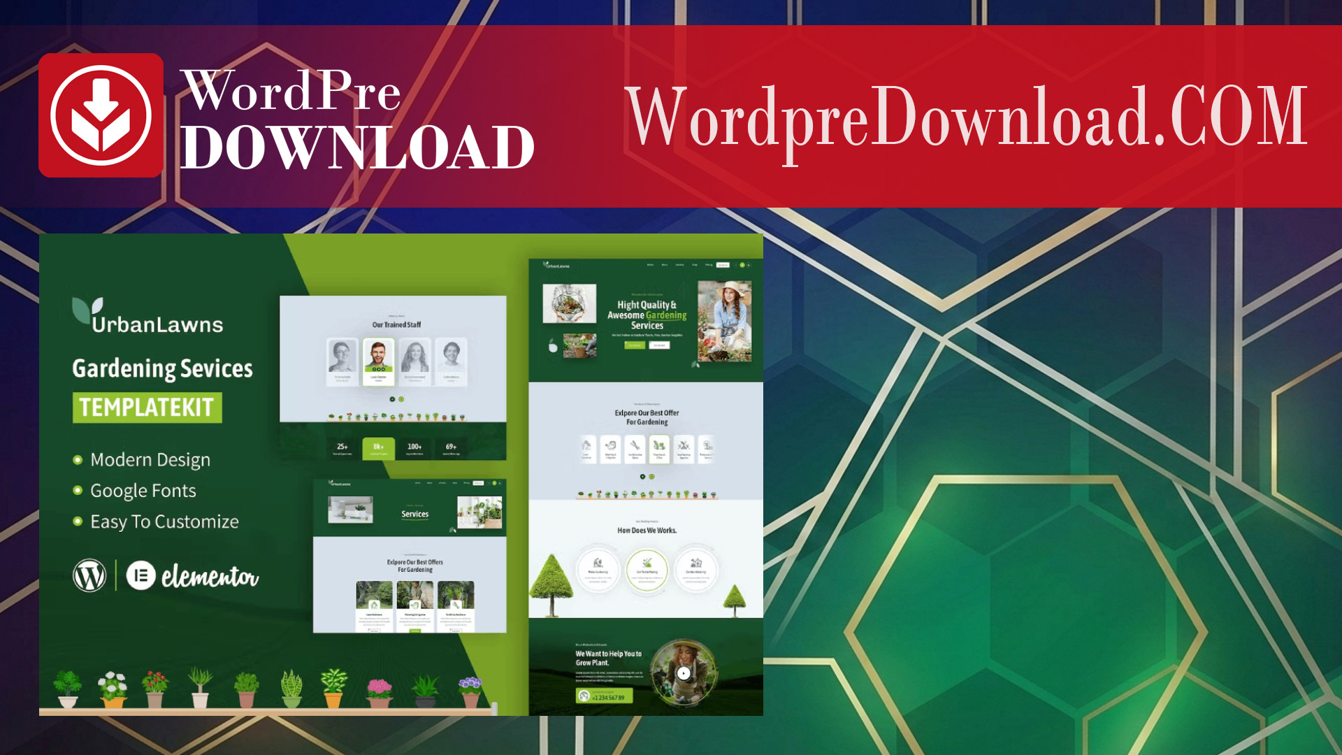 Urban Lawns – Gardening Elementor Template Kit – WordpreDownload.COM