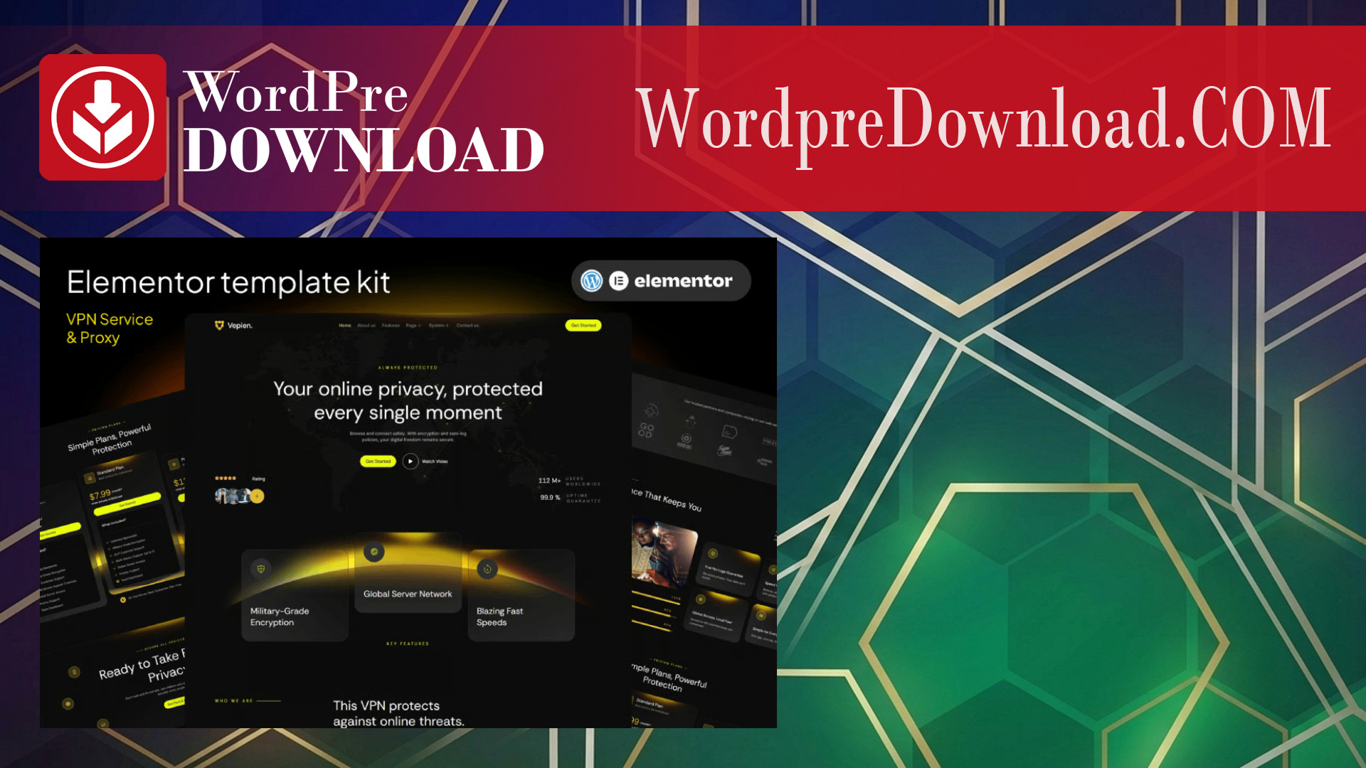 Vepien – VPN Service and Proxy Elementor Template Kit – WordpreDownload.COM