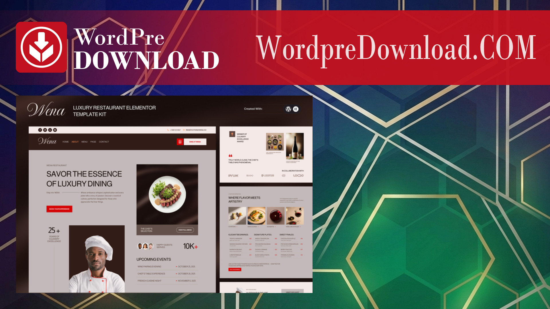 Wena – Luxury Restaurant Elementor Template Kit – WordpreDownload.COM